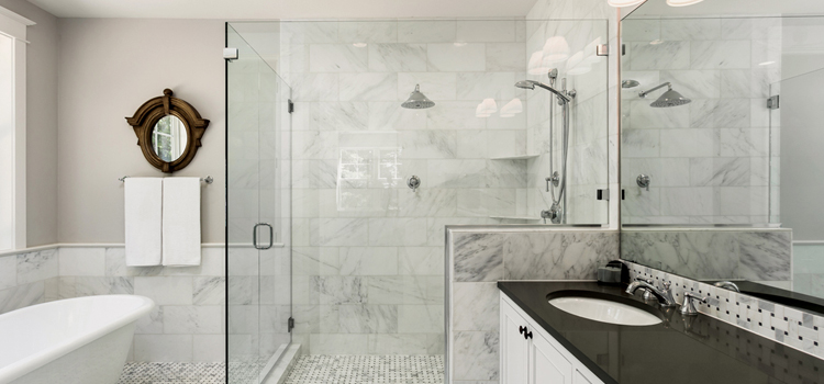 bathroom shower door installation in Roseville